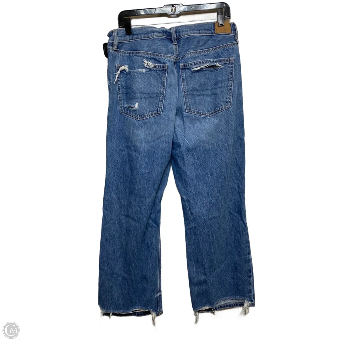 Jeans Straight By American Eagle In Blue Denim, Size: 10