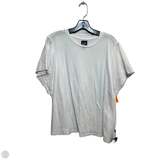 Top Short Sleeve By Gap In White, Size: 1x