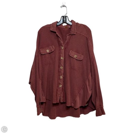 Top Long Sleeve By Free People In Pink, Size: S