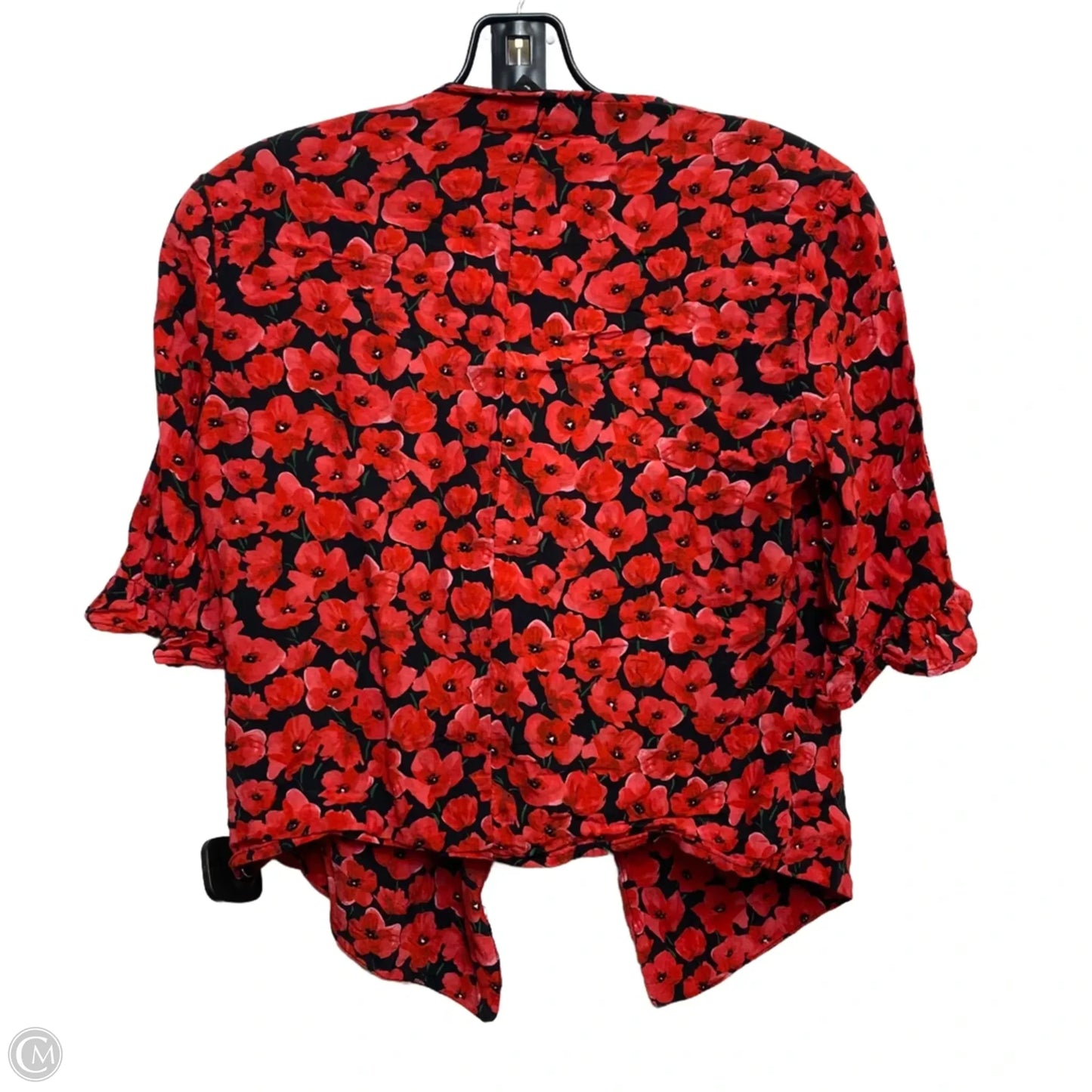 Top Short Sleeve By Zara In Black & Red, Size: S
