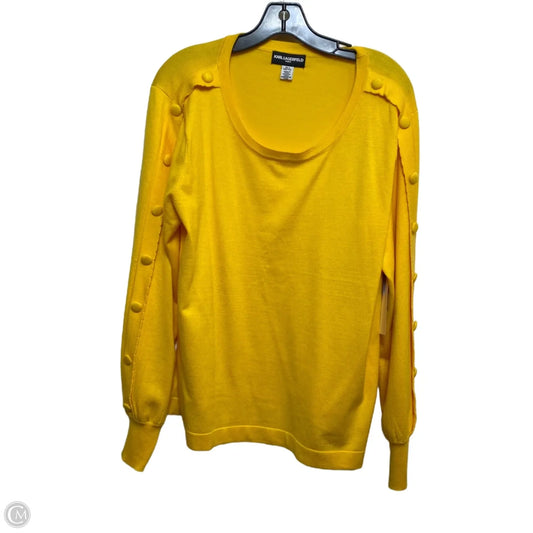 Top Long Sleeve Designer By Karl Lagerfeld In Yellow, Size: Xl