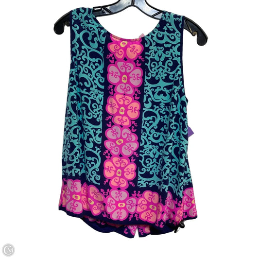 Top Sleeveless Designer By Lilly Pulitzer In Blue & Pink, Size: L