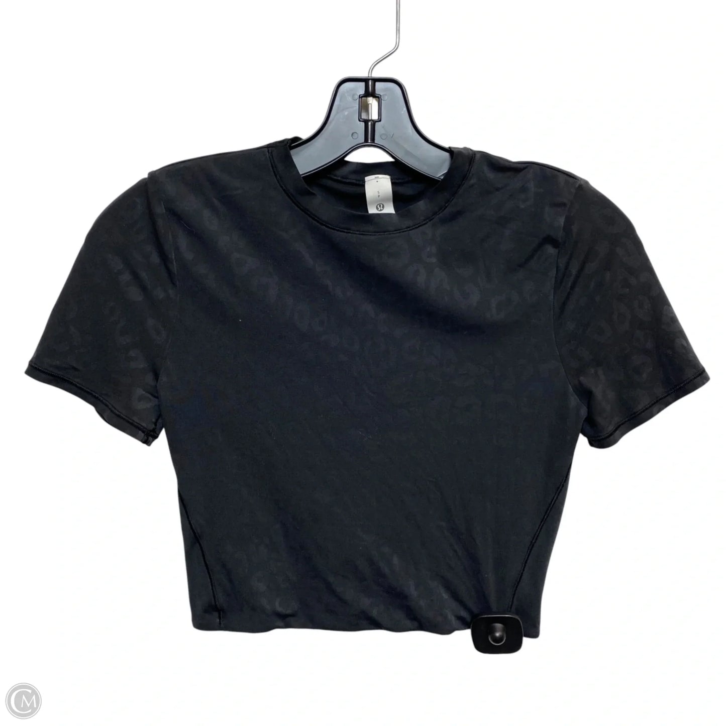 Athletic Top Short Sleeve By Lululemon In Black, Size: S