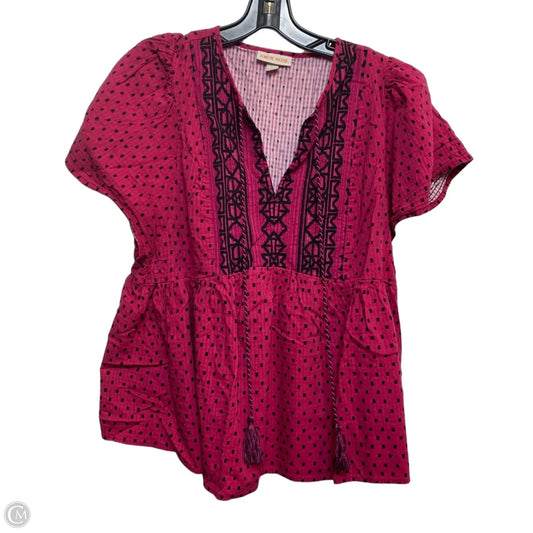 Top Short Sleeve By Knox Rose In Pink, Size: L