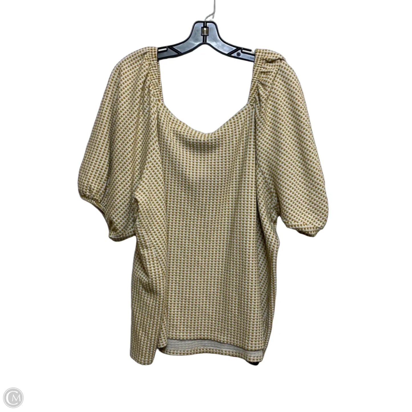 Top Short Sleeve By Ava & Viv In Brown & Cream, Size: 4x