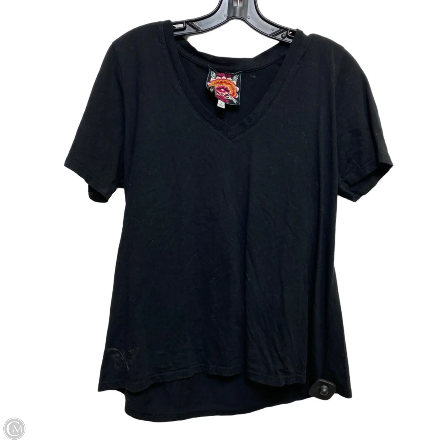 Top Short Sleeve Designer By Johnny Was In Black, Size: M