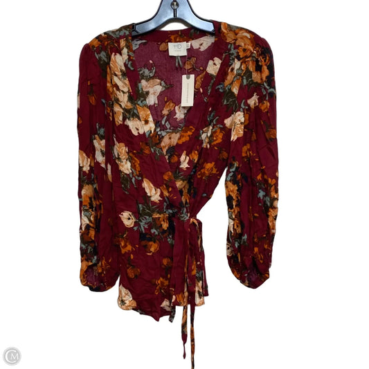 Blouse Long Sleeve By Anthropologie In Red, Size: M