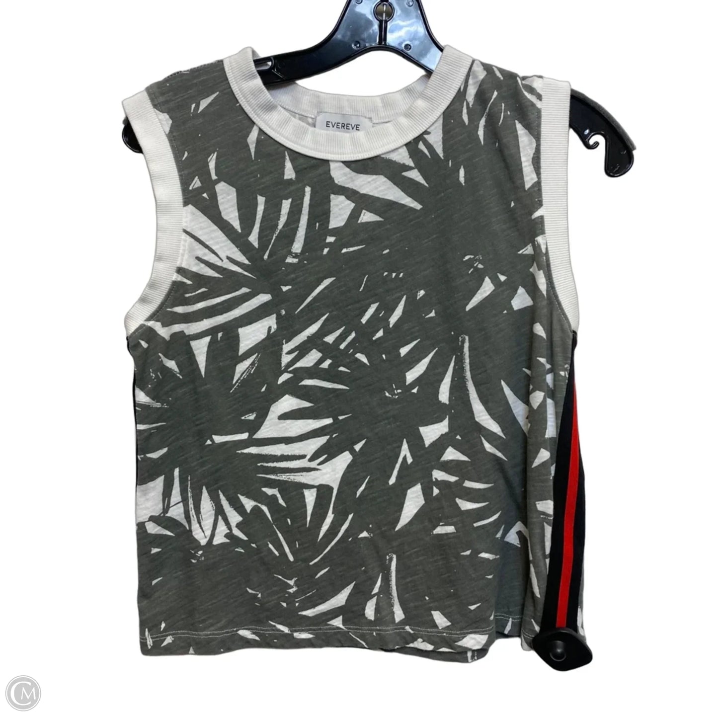 Top Sleeveless By Evereve In Green & White, Size: Xs