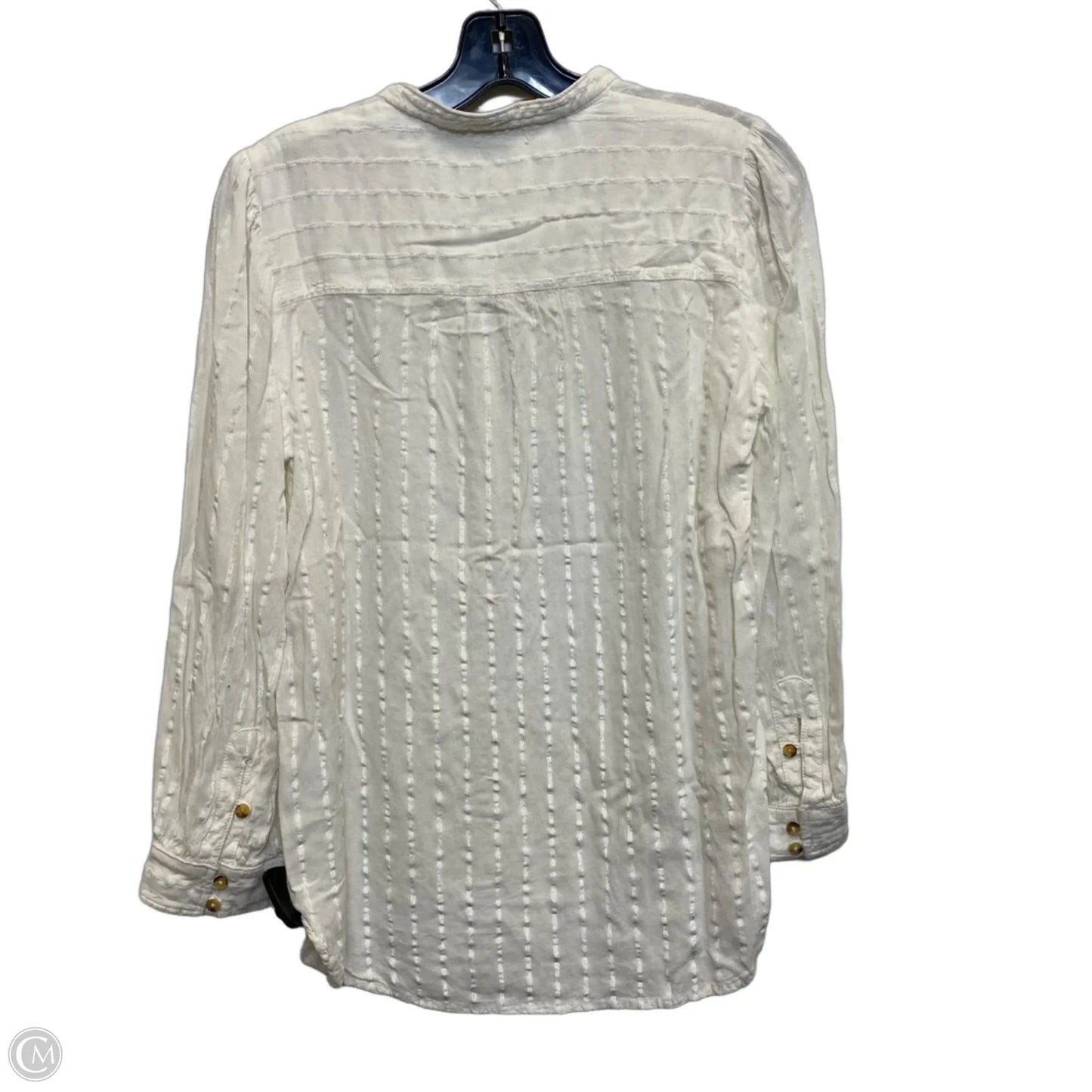 Top Long Sleeve By Anthropologie In White, Size: M