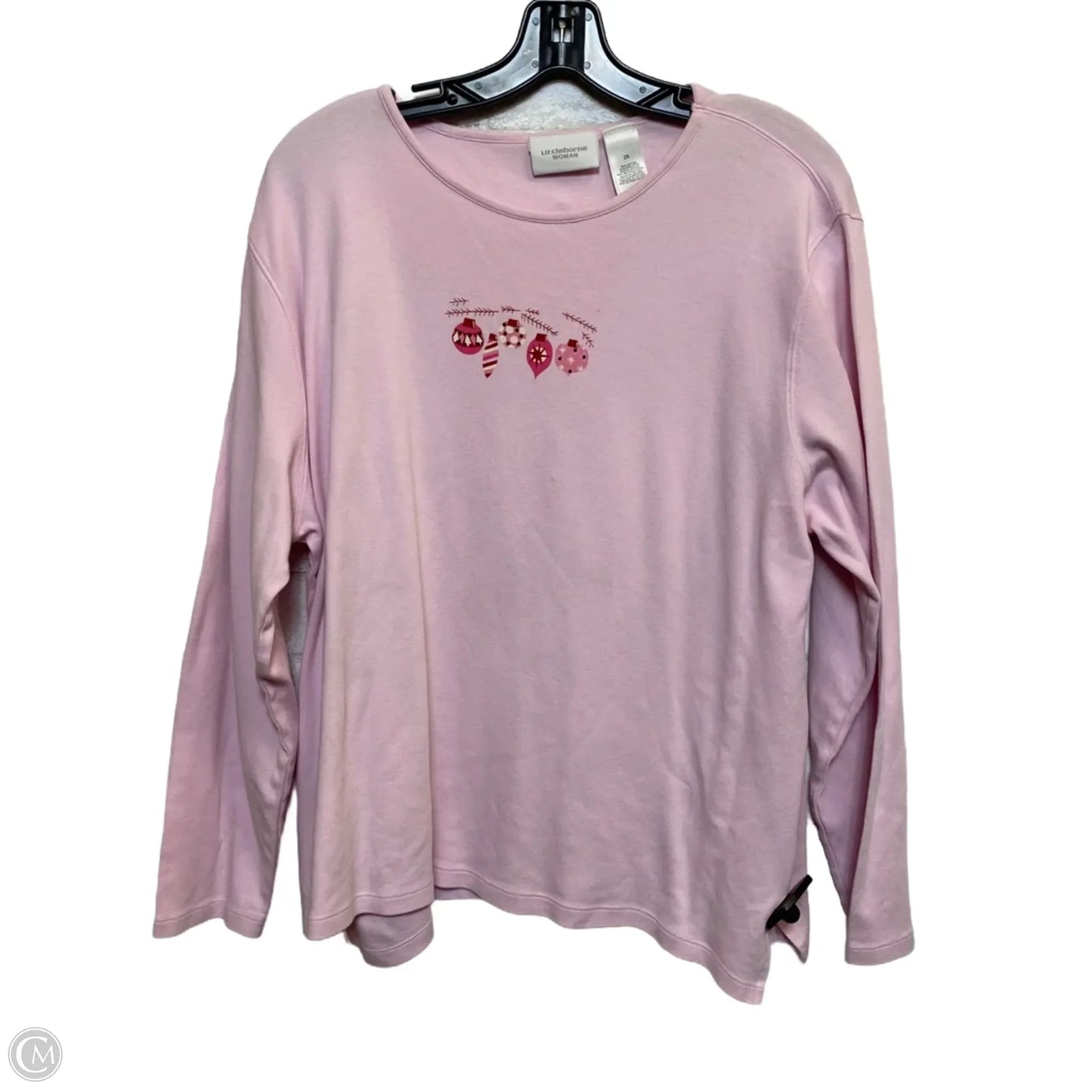 Top Long Sleeve By Liz Claiborne In Pink, Size: 2x
