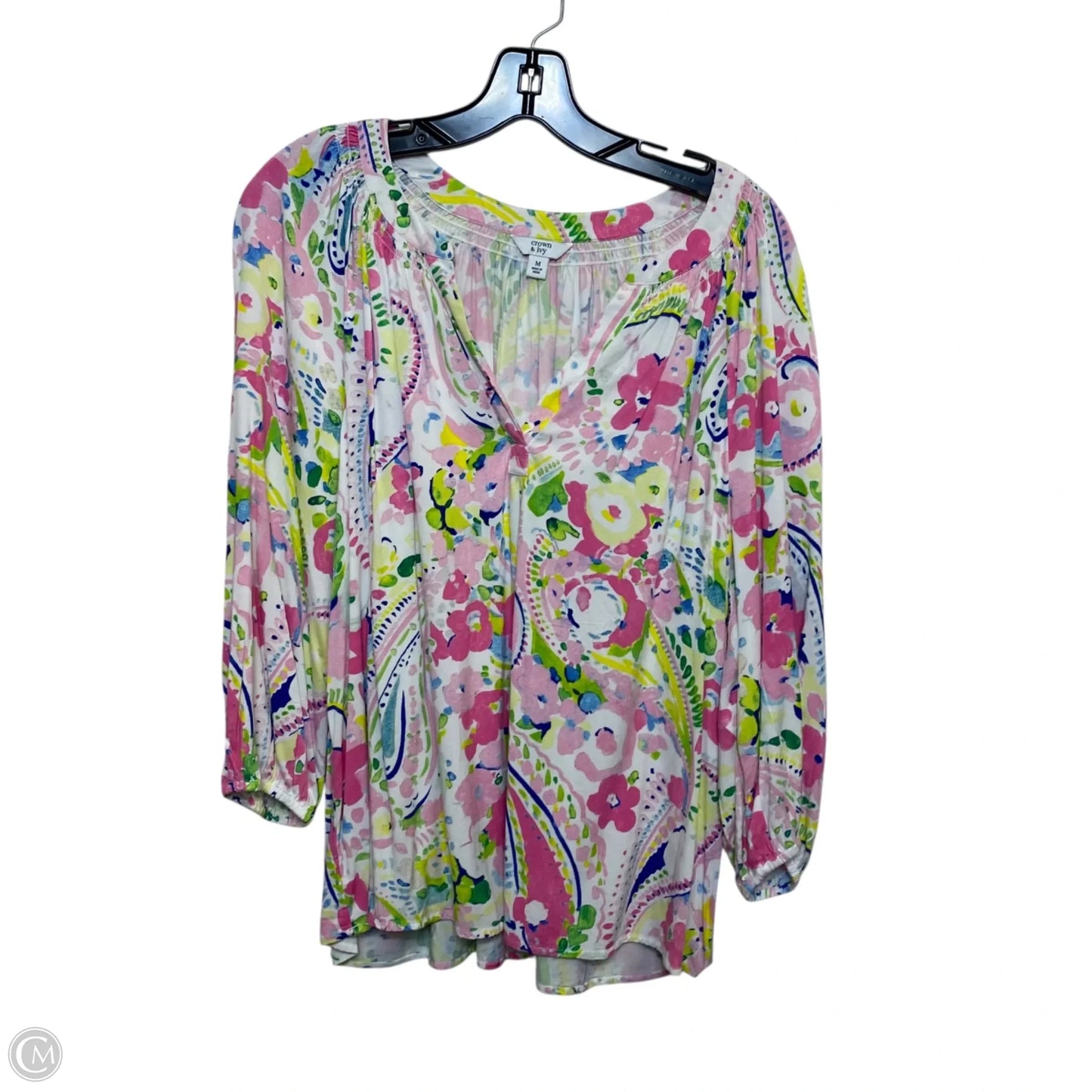 Top 3/4 Sleeve By Crown And Ivy In Multi-colored, Size: M