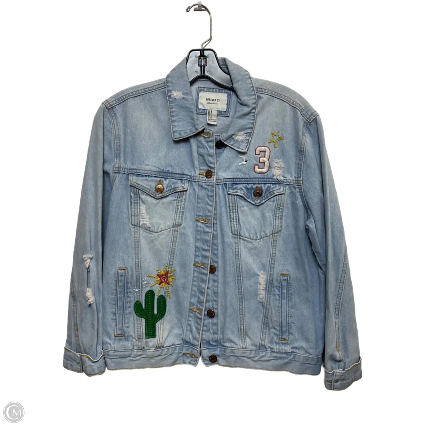 Jacket Denim By Forever 21 In Blue Denim, Size: M