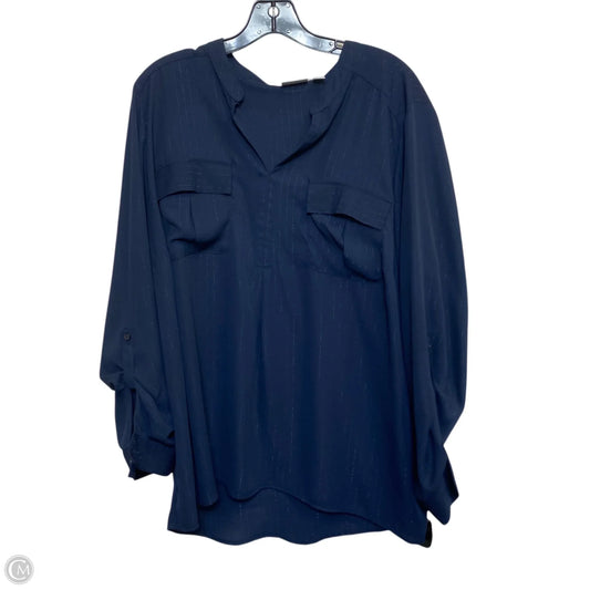 Top Long Sleeve By Kim Rogers In Blue, Size: 2x