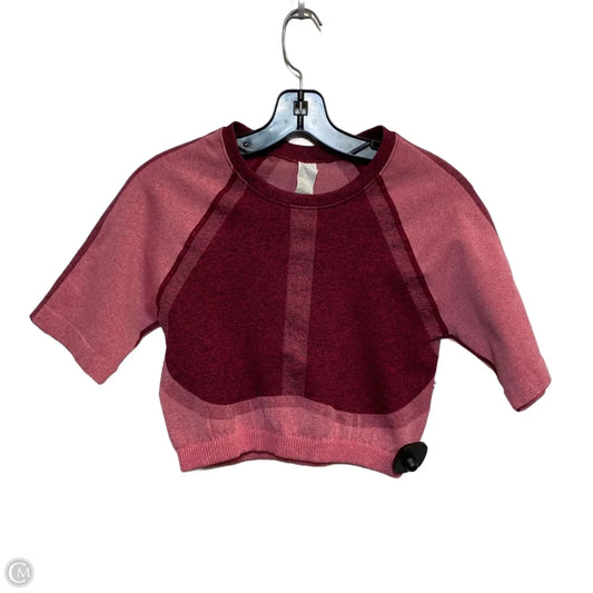 Athletic Top Short Sleeve By Fabletics In Pink, Size: L