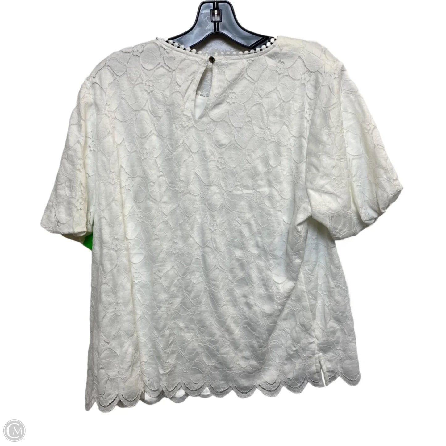 Top Short Sleeve By Vince Camuto In White, Size: L