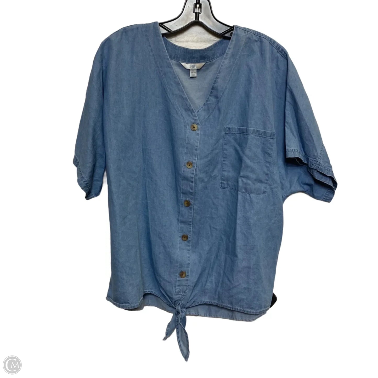 Top Short Sleeve By Time And Tru In Blue, Size: Xl