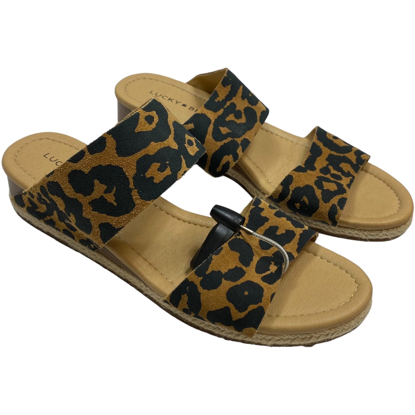 Sandals Flats By Lucky Brand In Animal Print, Size: 9