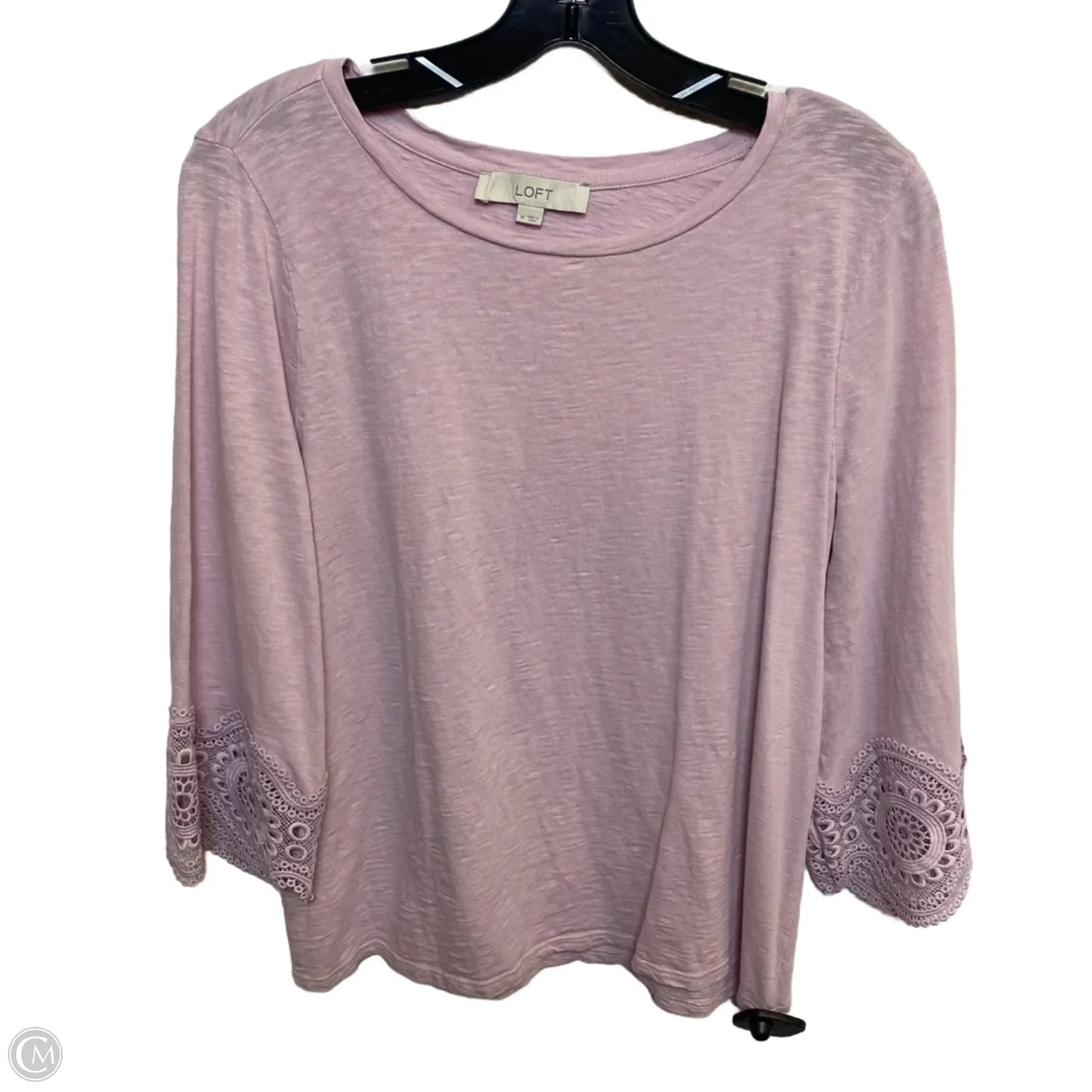 Top 3/4 Sleeve By Loft In Pink, Size: M