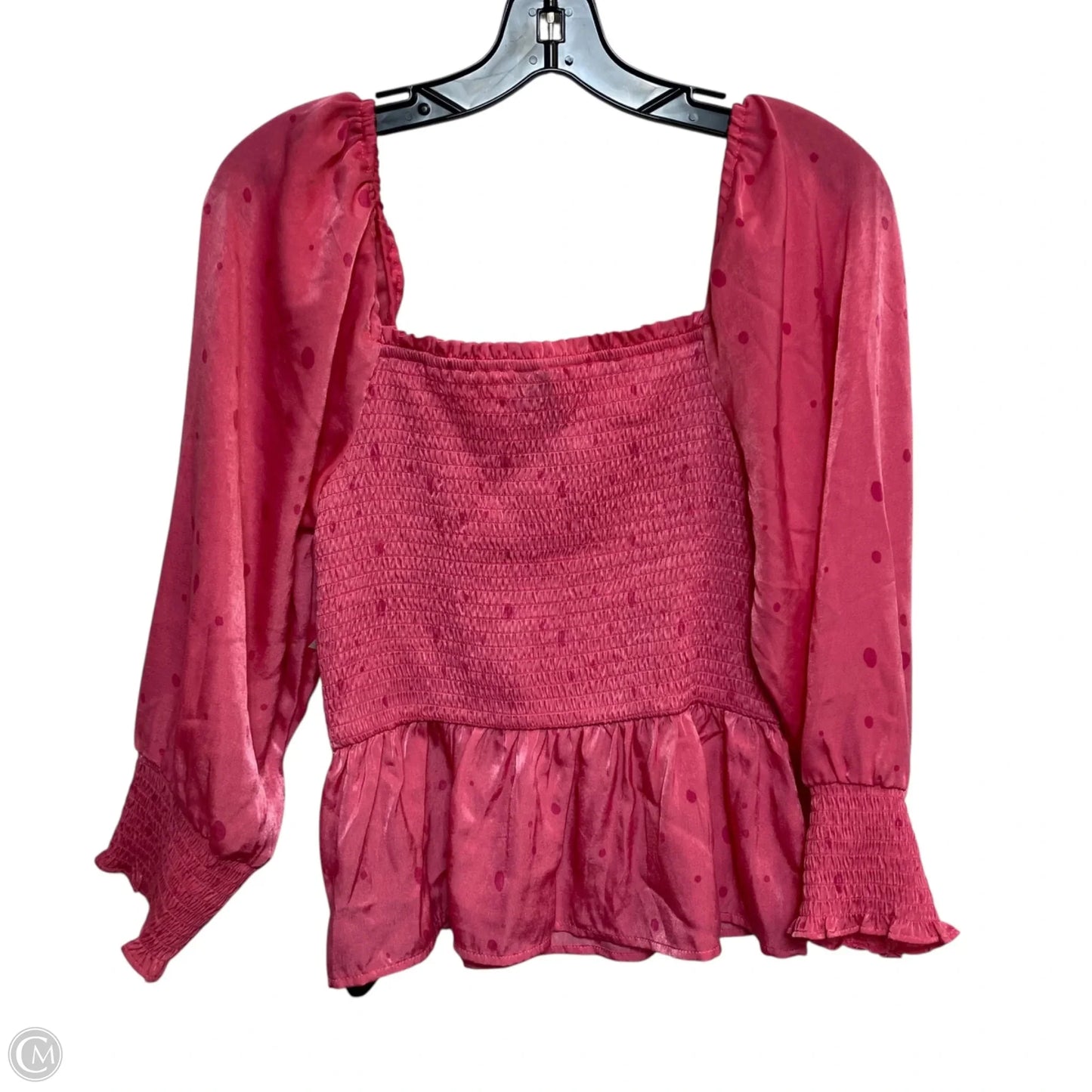 Blouse Long Sleeve By Versona In Pink, Size: M