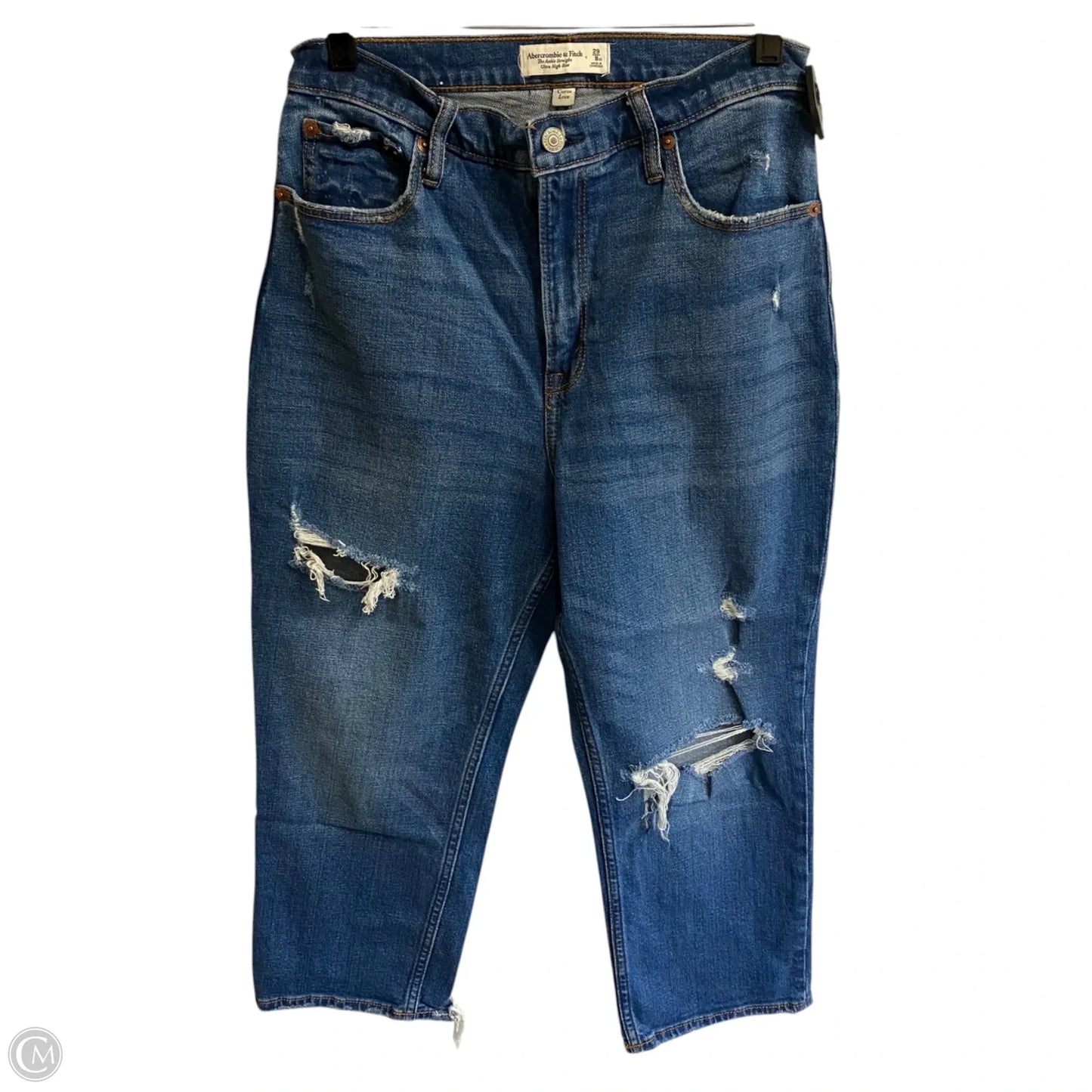 Jeans Straight By Abercrombie And Fitch In Blue Denim, Size: 8