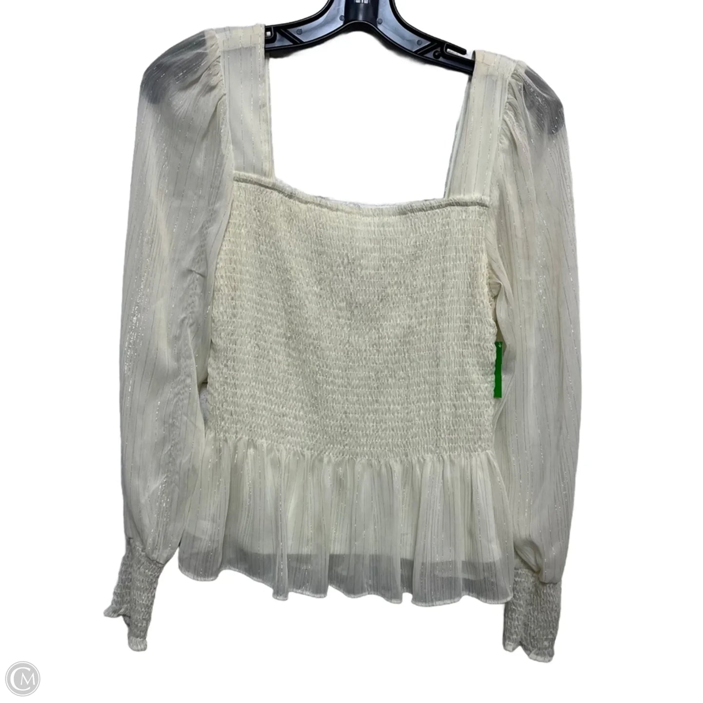 Blouse Long Sleeve By Nine West In Cream, Size: M