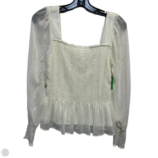 Blouse Long Sleeve By Nine West In Cream, Size: M