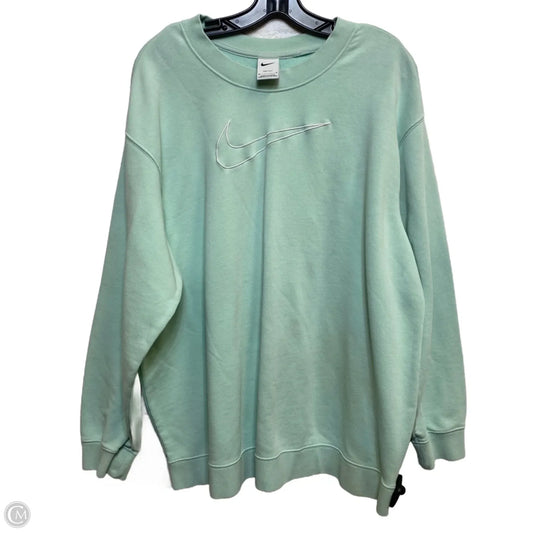 Athletic Sweatshirt Collar By Nike In Green, Size: 1x