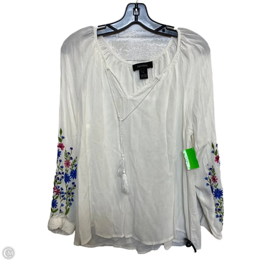 Top Long Sleeve By Karen Kane In White, Size: L