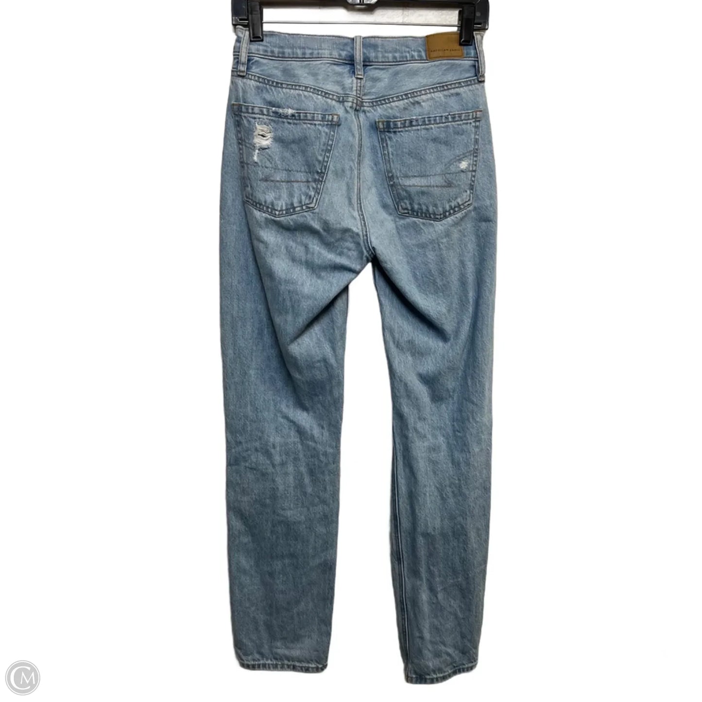 Jeans Straight By American Eagle In Blue Denim, Size: 0