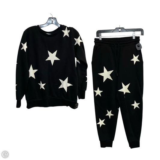 Lounge Set Pants By Zenana In Black & White, Size: S