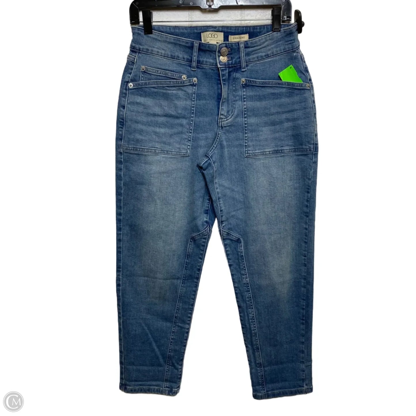 Jeans Straight By Logo In Blue Denim, Size: 4p