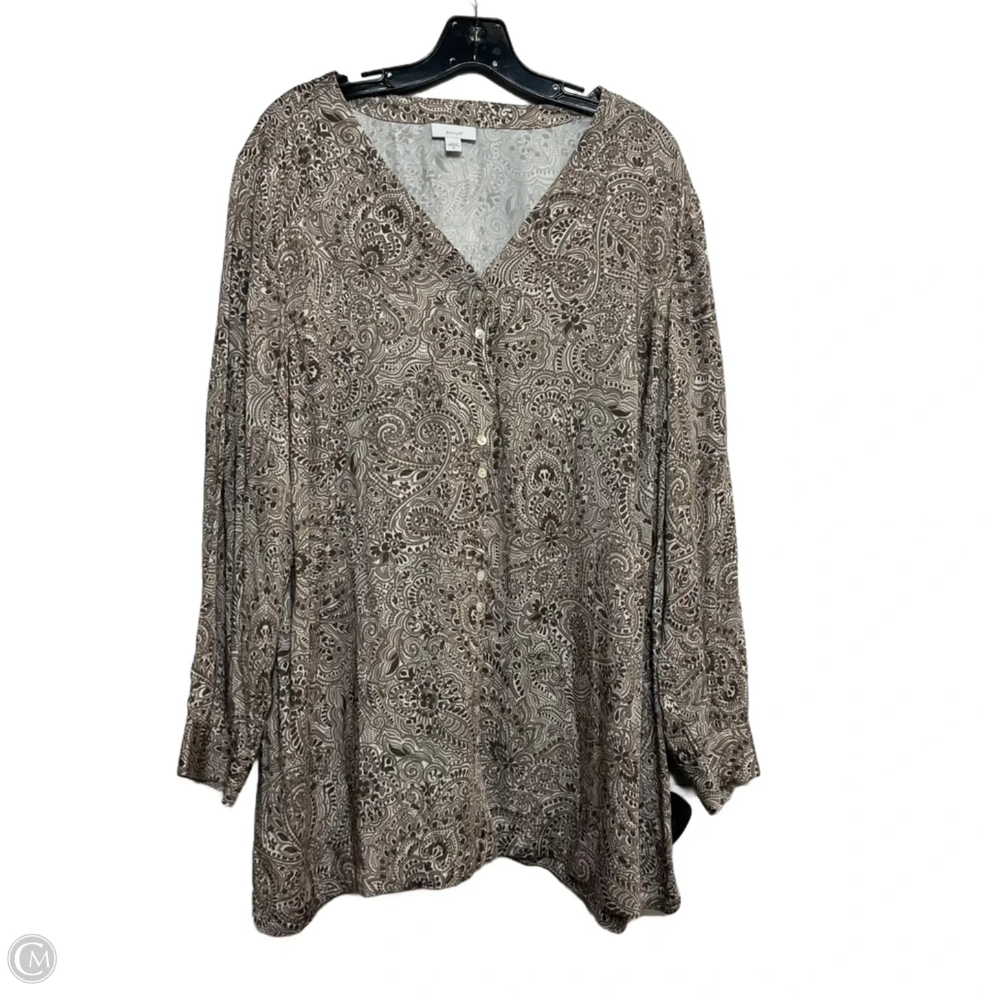 Top Long Sleeve By Pure Jill In Brown, Size: Xl