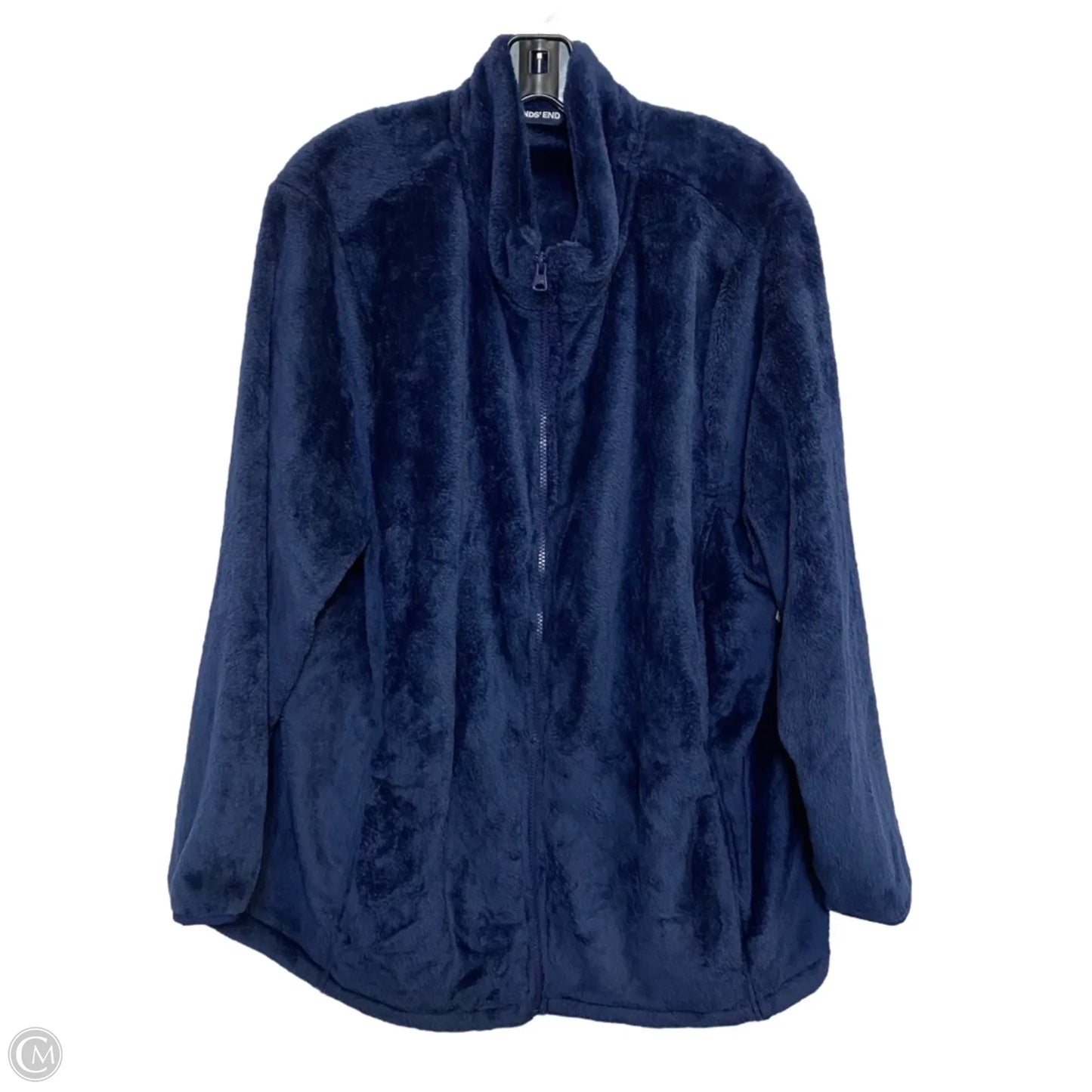Jacket Fleece By Lands End In Navy, Size: 2x