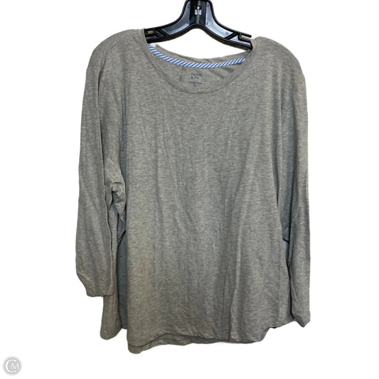 Top Long Sleeve Basic By Crown And Ivy In Grey, Size: 2x