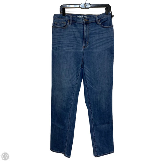 Jeans Straight By Lands End In Blue Denim, Size: 12