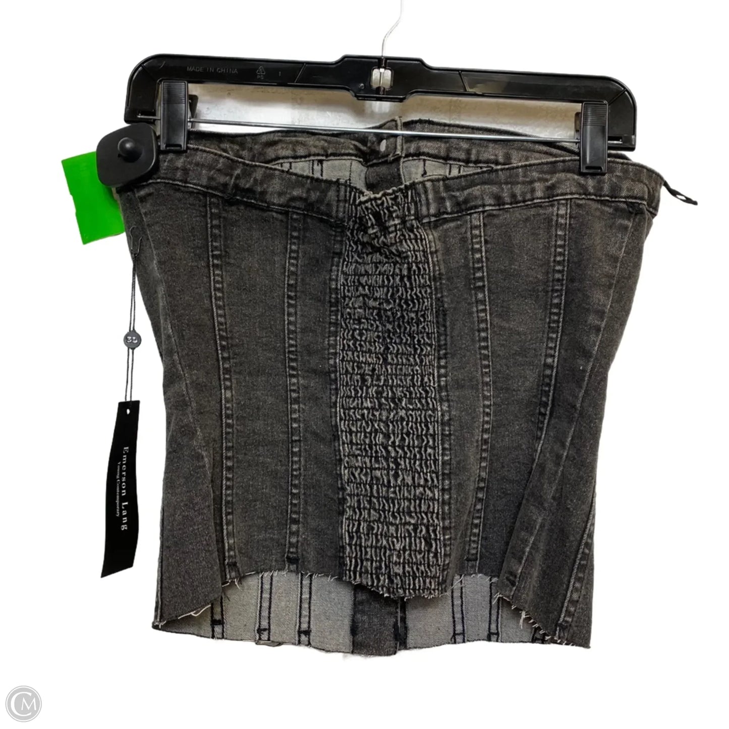 Top Sleeveless By Emerson Lang In Black Denim, Size: M