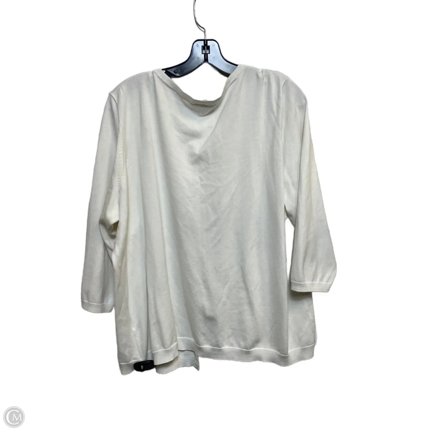 Top Long Sleeve By Talbots In White, Size: 2x