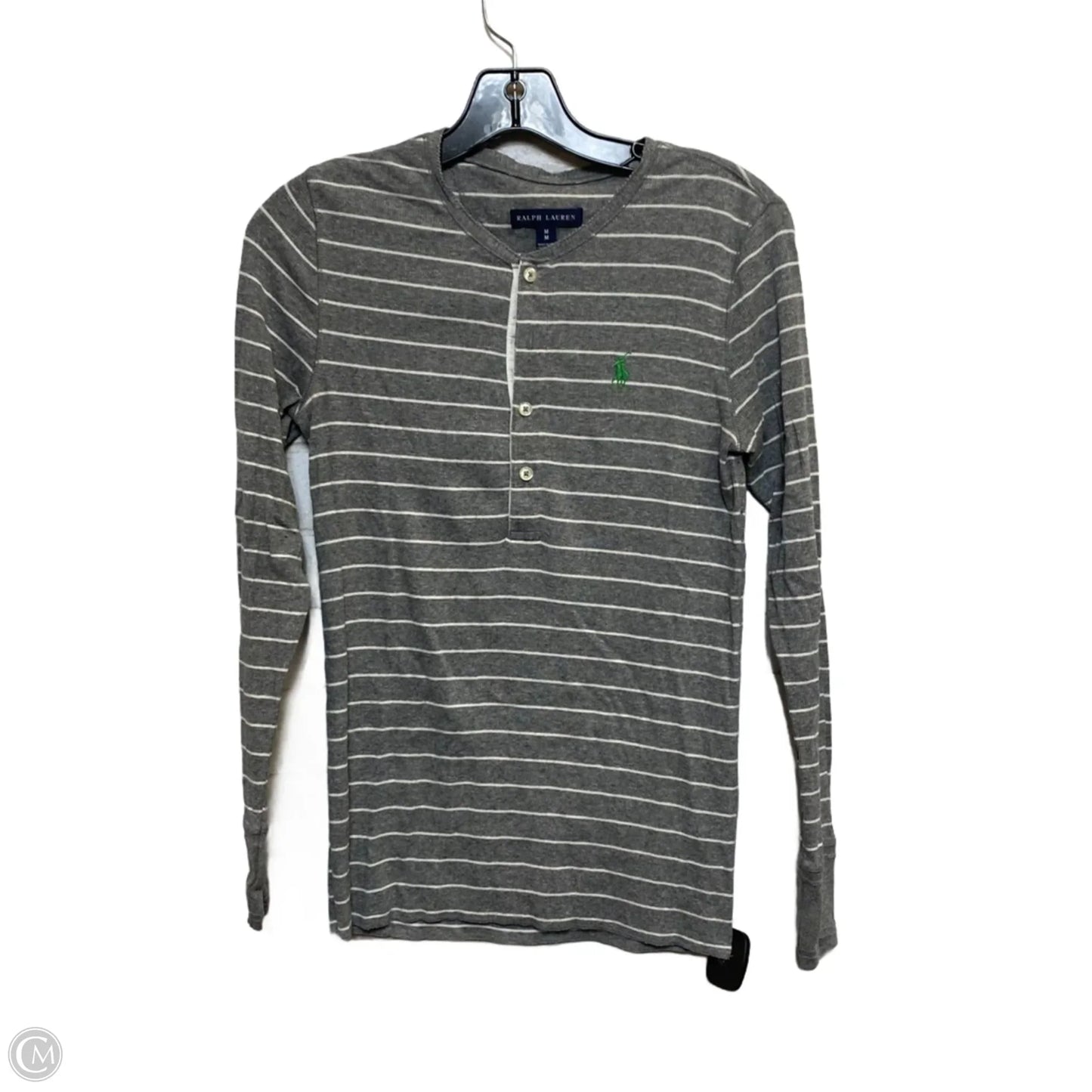 Top Long Sleeve By Ralph Lauren In Grey, Size: M