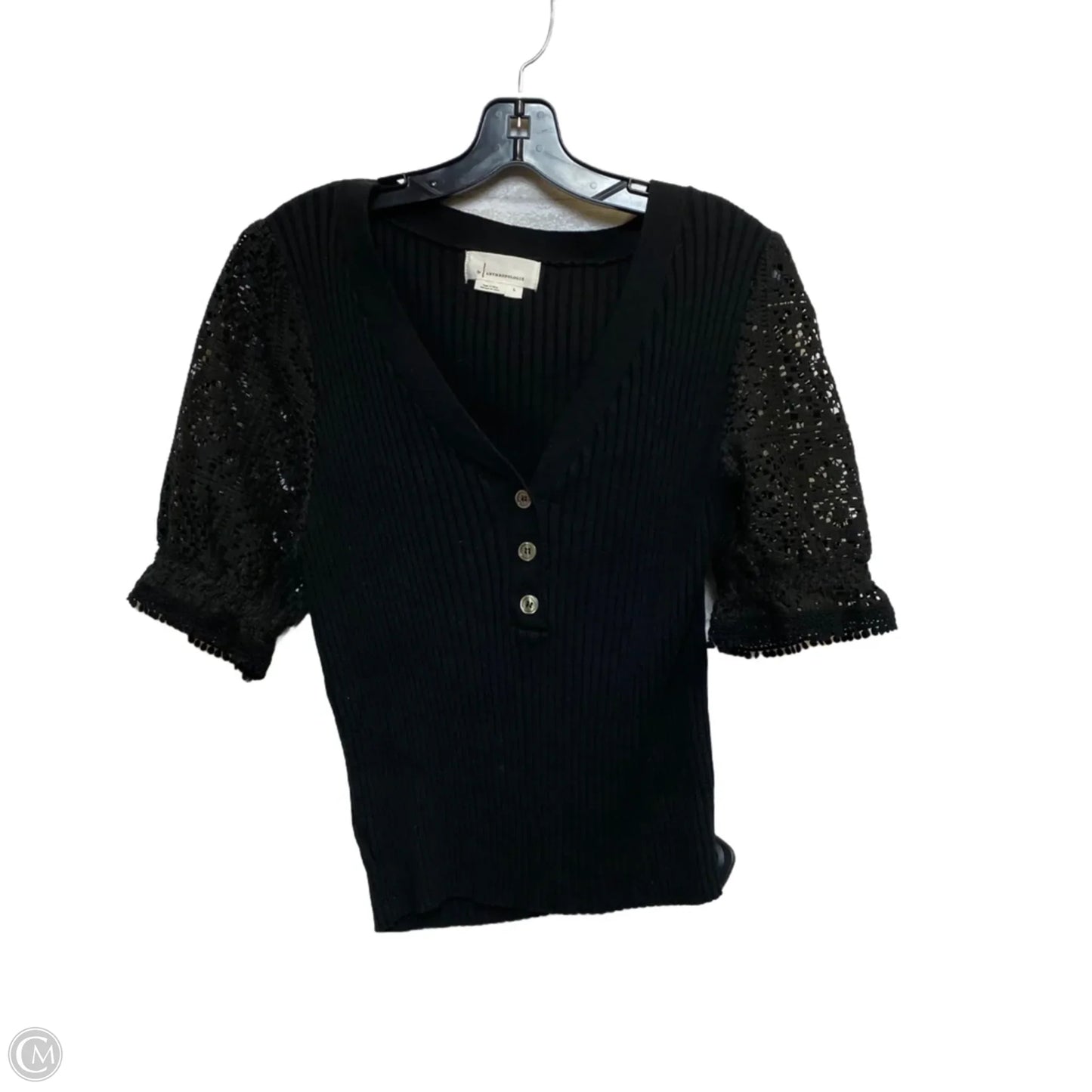 Tunic 3/4 Sleeve By Anthropologie In Black, Size: L