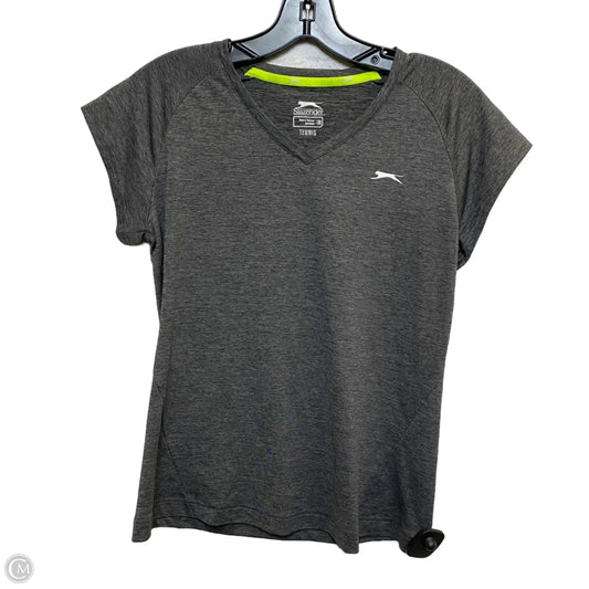 Athletic Top Short Sleeve By Slazenger In Grey, Size: M