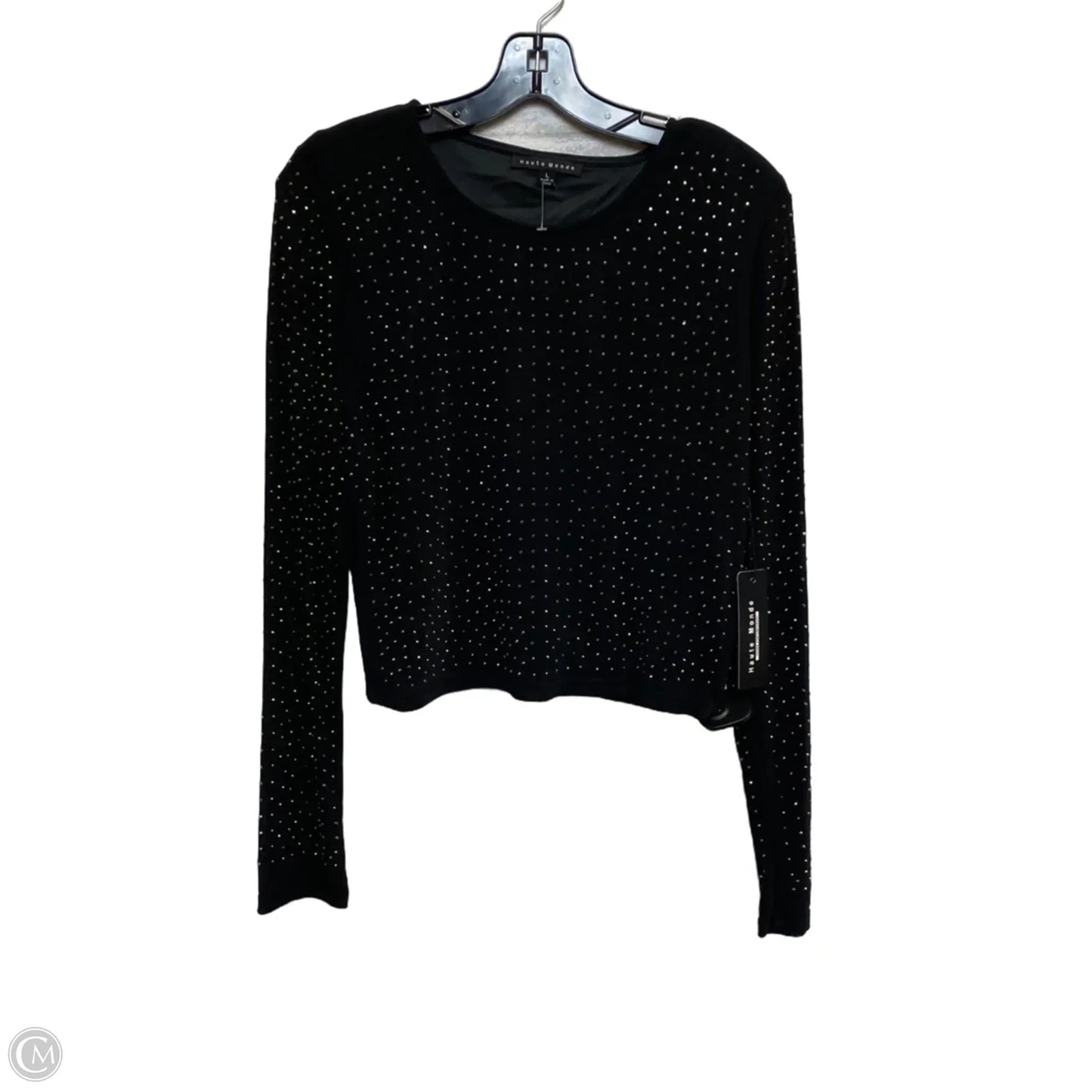 Top Long Sleeve By Haute Monde In Black, Size: L