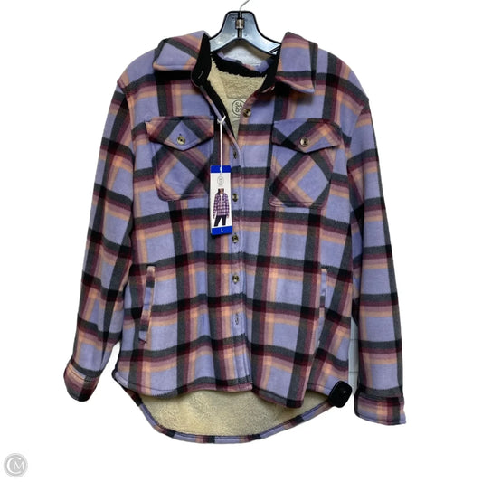 Jacket Fleece By Sage In Purple, Size: L