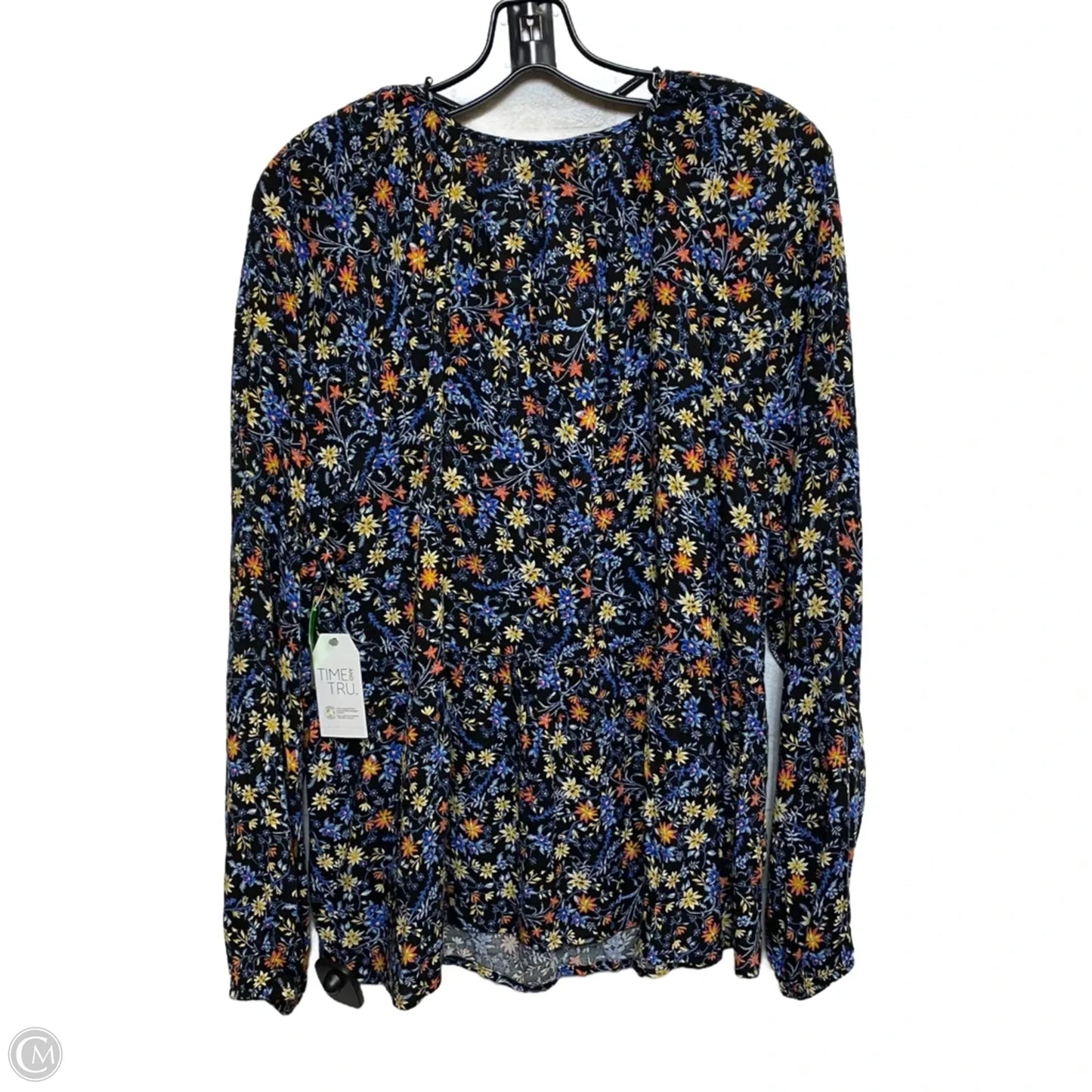 Top Long Sleeve By Time And Tru In Blue, Size: Xxl