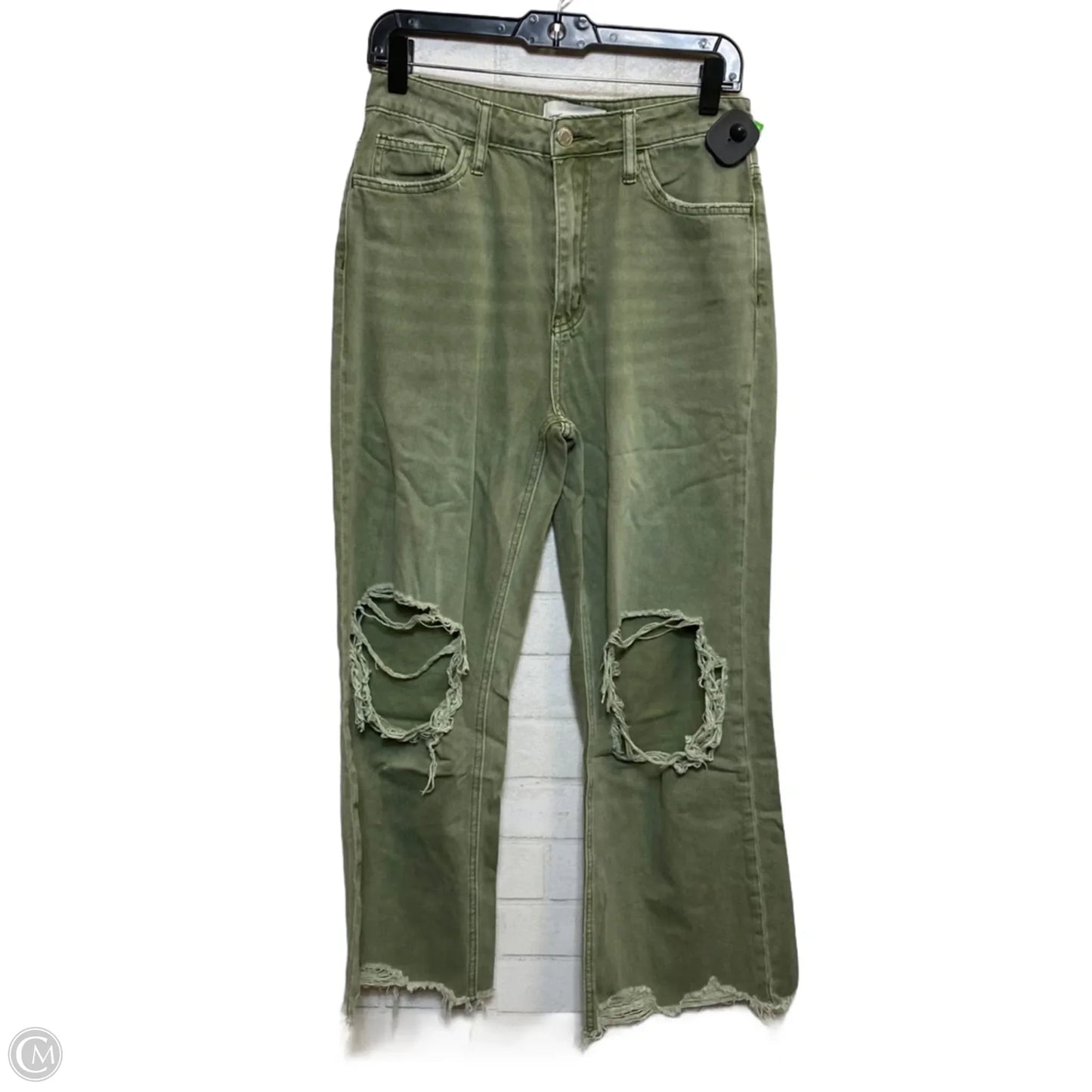 Jeans Wide Leg By Vervet In Green Denim, Size: 4
