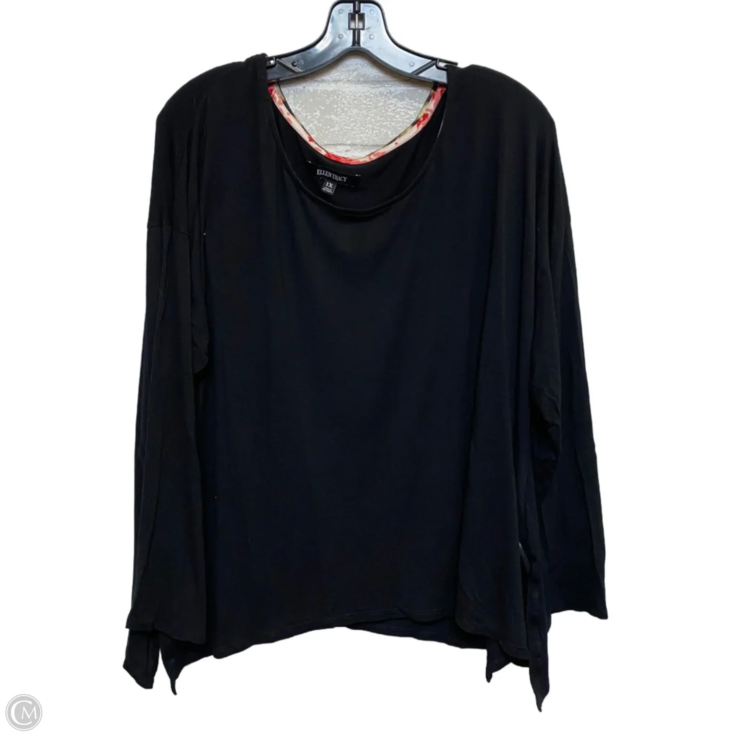 Top Long Sleeve Basic By Ellen Tracy In Black, Size: 1x