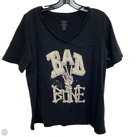 Top Short Sleeve By Torrid In Black, Size: 1x