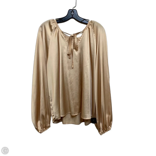 Blouse Long Sleeve By Cmf In Tan, Size: Xxl