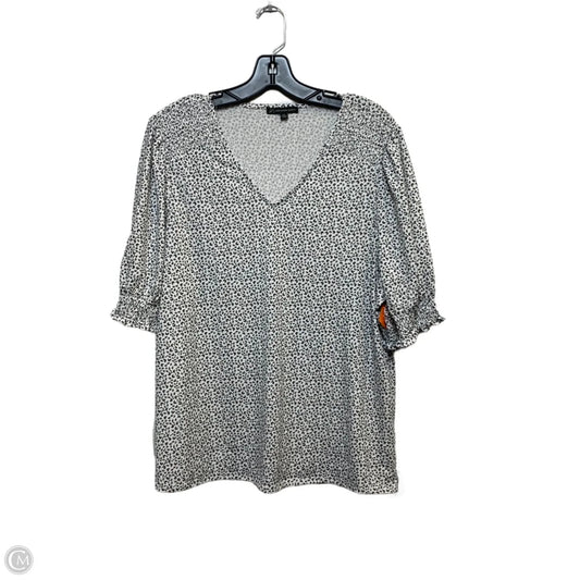 Top Short Sleeve By Adrianna Papell In Black & White, Size: Xl