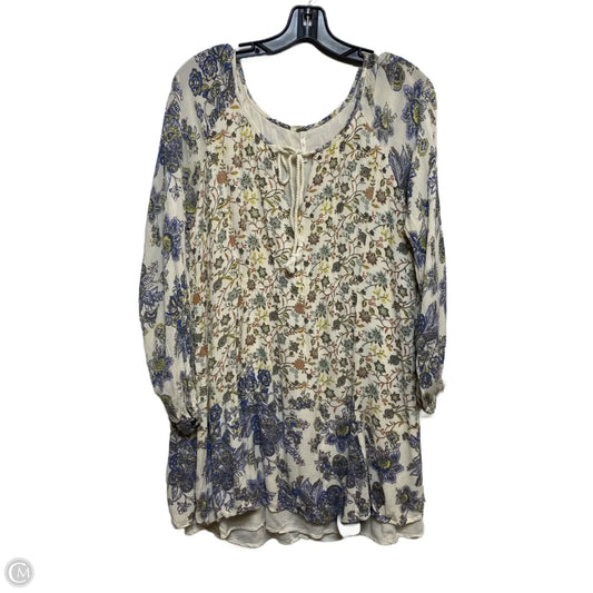 Top Long Sleeve By Free People In Brown & Cream, Size: M