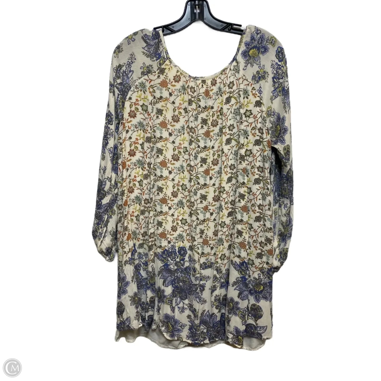 Top Long Sleeve By Free People In Brown & Cream, Size: M